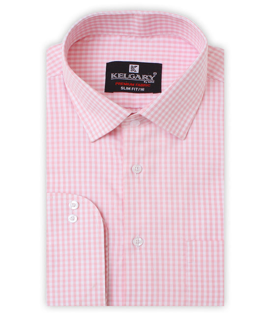 PINK CHECK FORMAL SHIRT