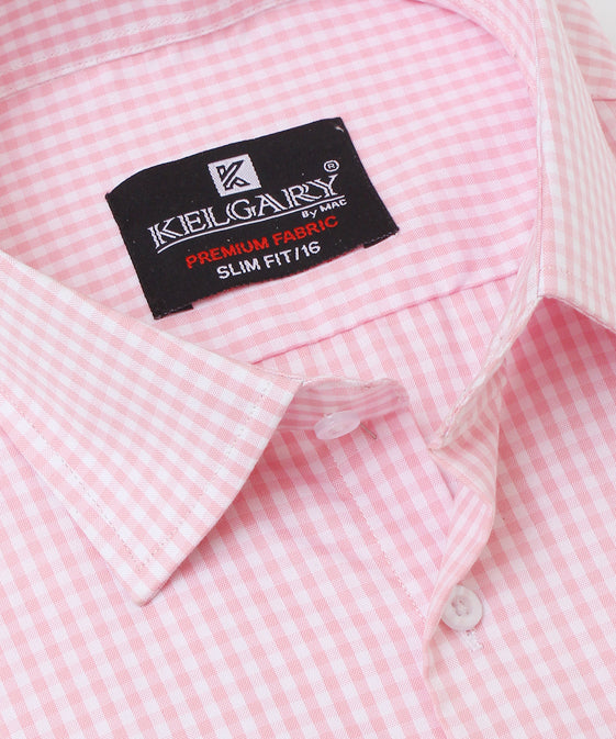 PINK CHECK FORMAL SHIRT