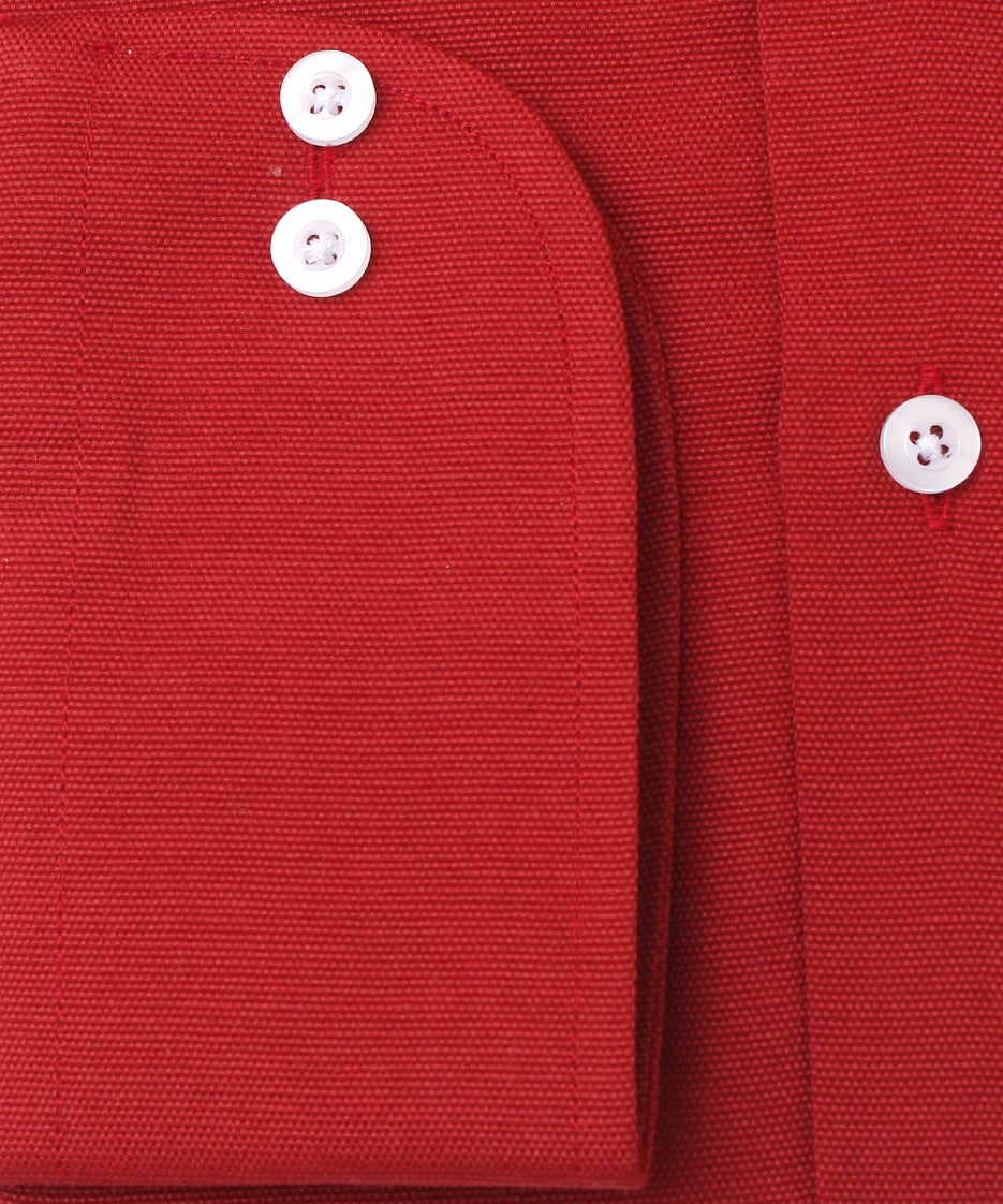 RED SELF TEXTURED FORMAL SHIRT