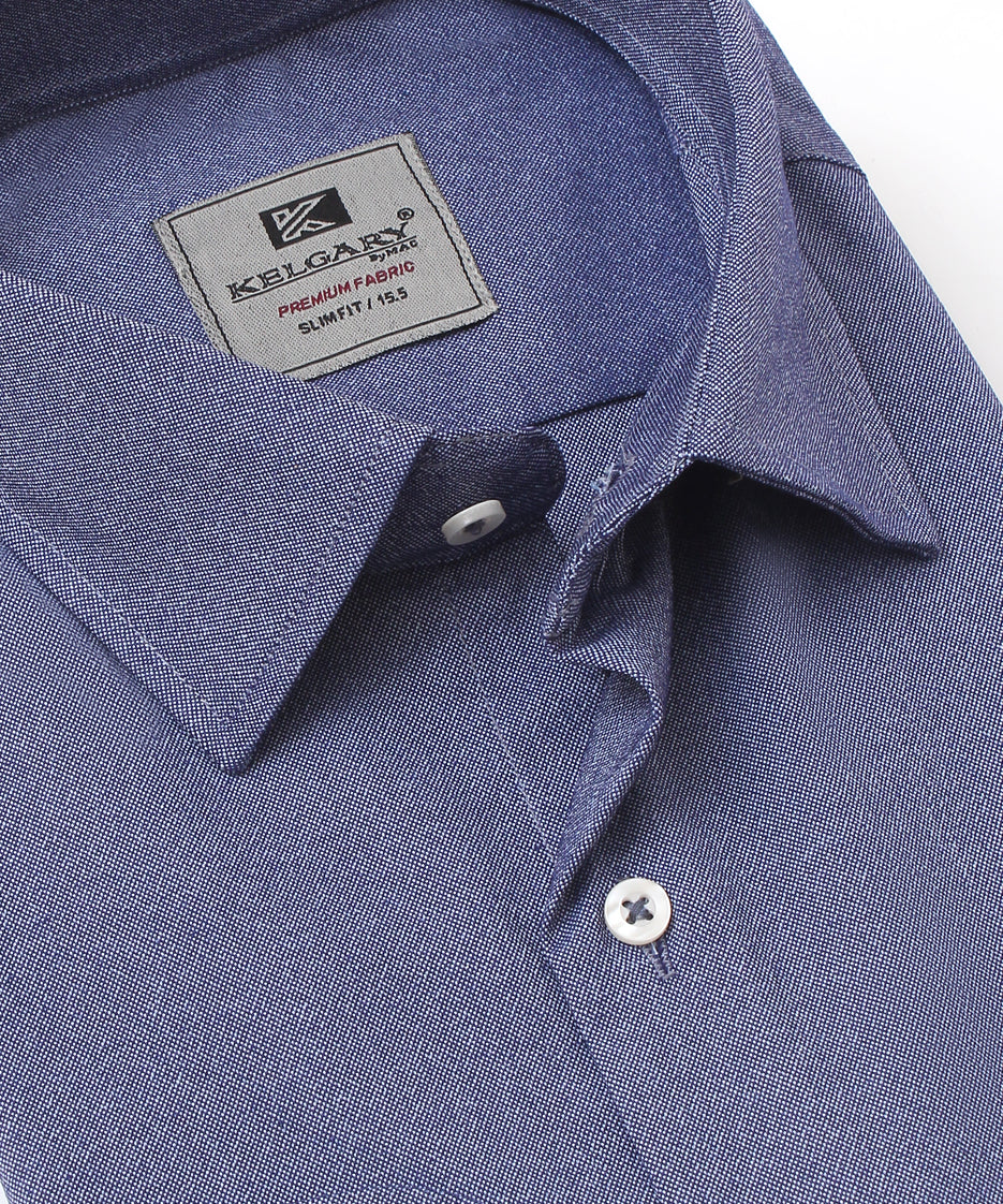 DARK BLUE SHAMRY TEXTURE FORMAL SHIRT