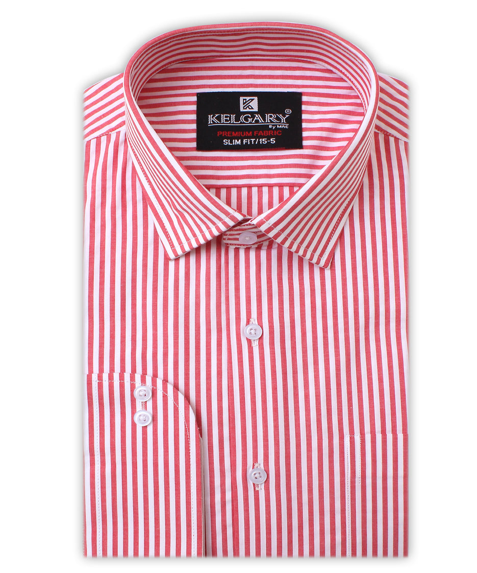 RED STRIPES FORMAL SHIRT