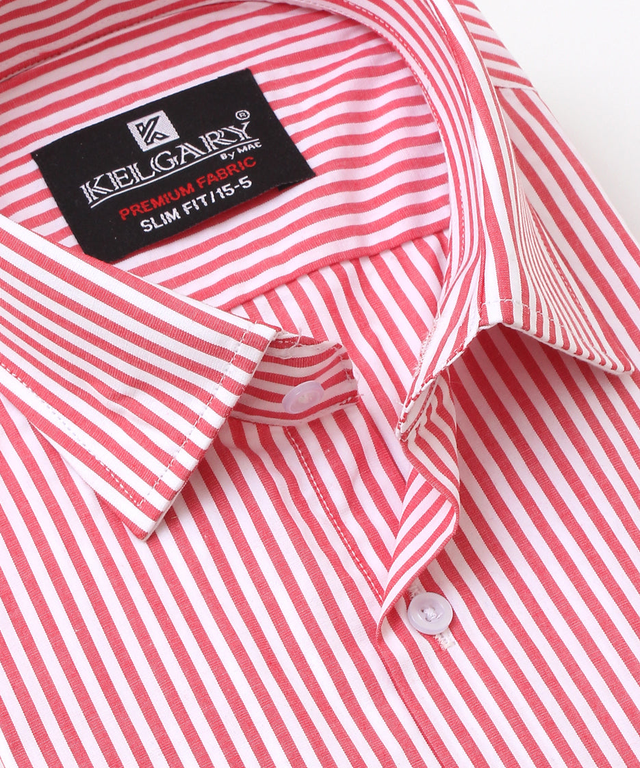 RED STRIPES FORMAL SHIRT