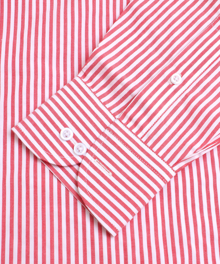 RED STRIPES FORMAL SHIRT