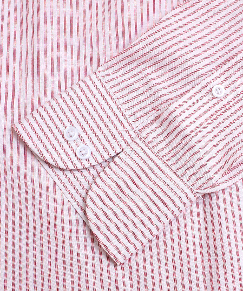 DARK PINK STRIPES FORMAL SHIRT