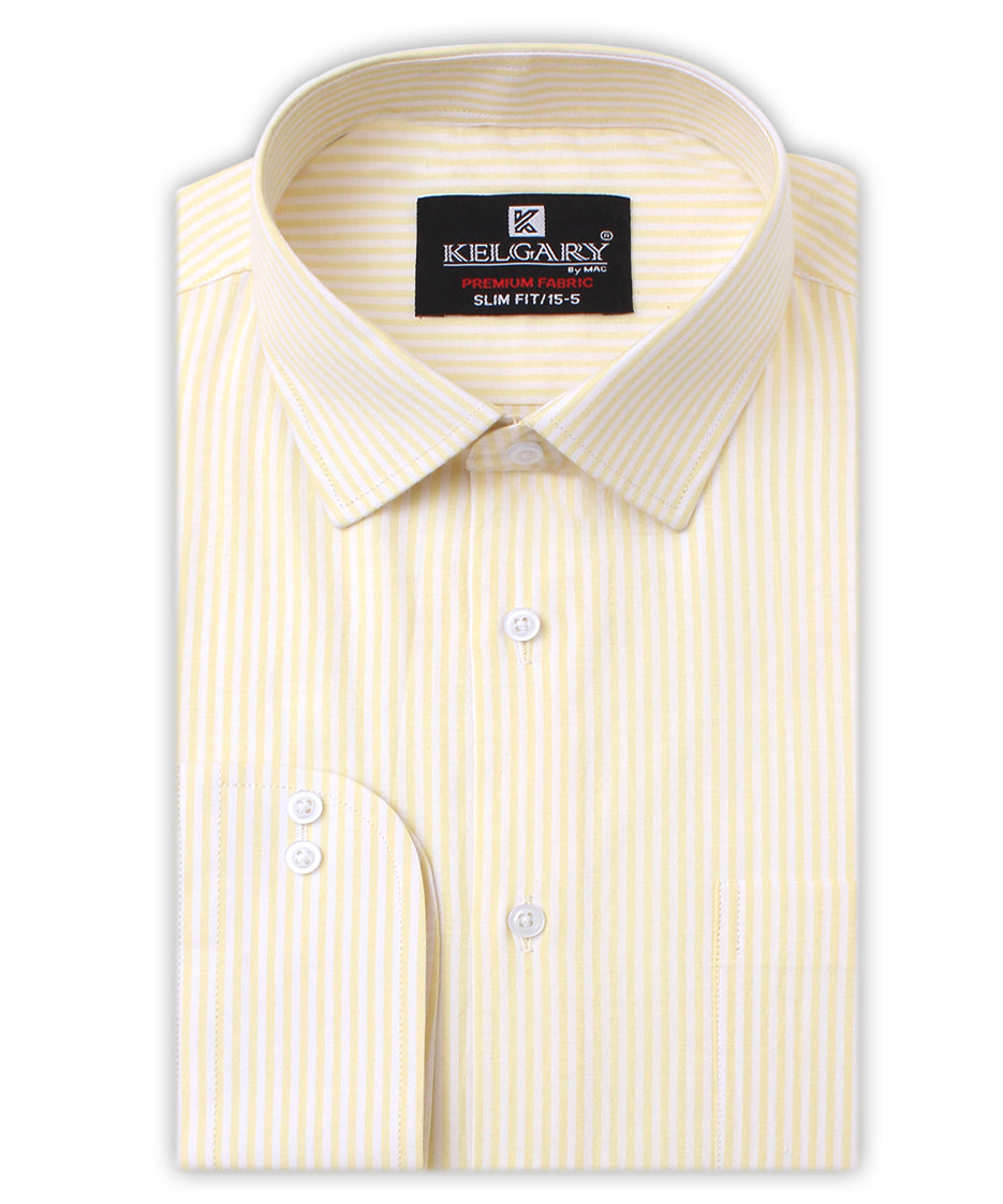 YELLOW STRIPES FORMAL SHIRT