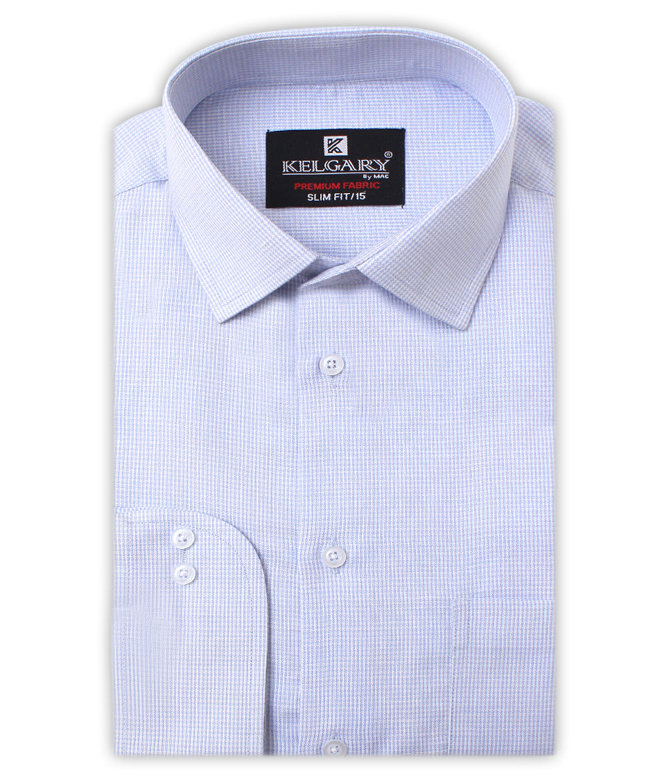 BLUE HAZE TEXTURED FORMAL SHIRT