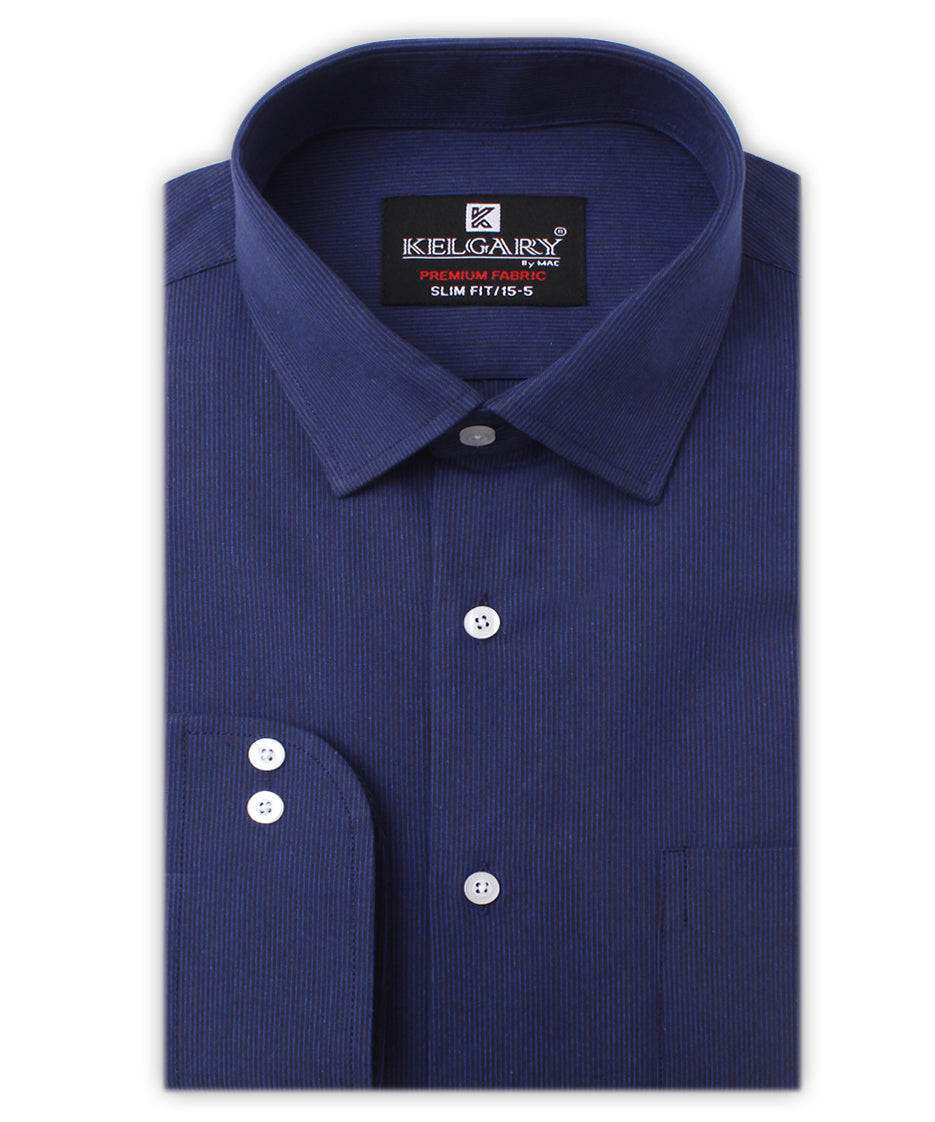 DARK BLUE SELF LINING FORMAL SHIRT