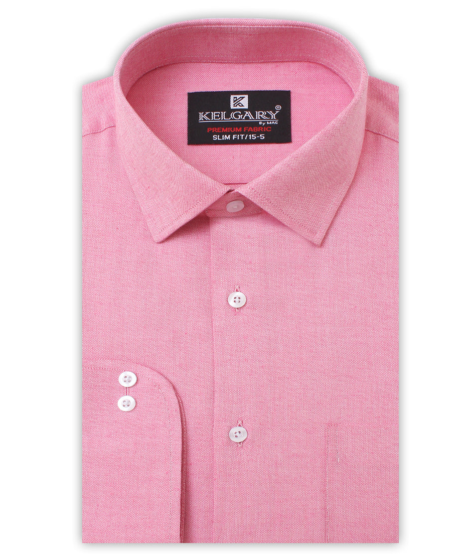 PINK SELF TEXTURED FORMAL SHIRT – Kelgary