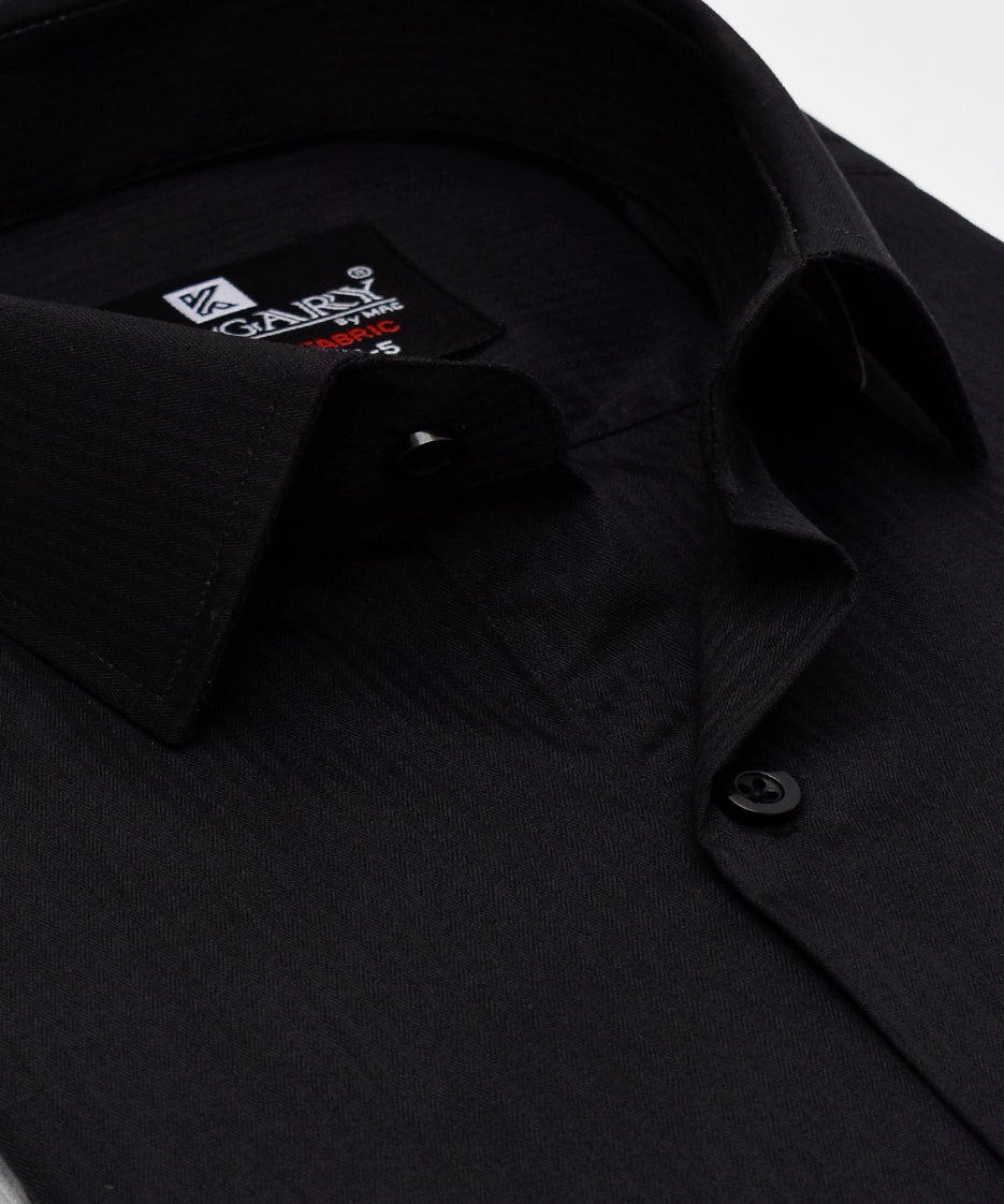 BLACK LINING SELF TEXTURED FORMAL SHIRT