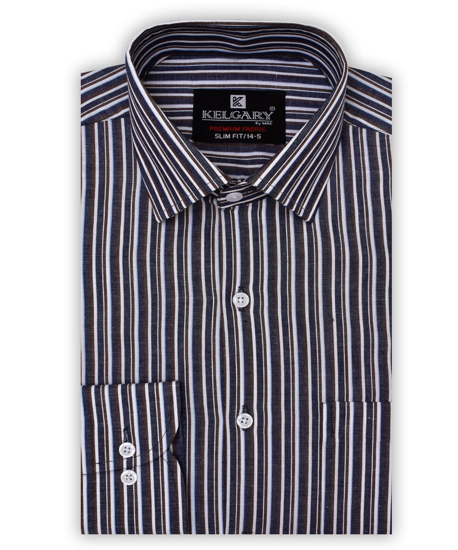 BLUE MULTI STRIPES FORMAL SHIRT