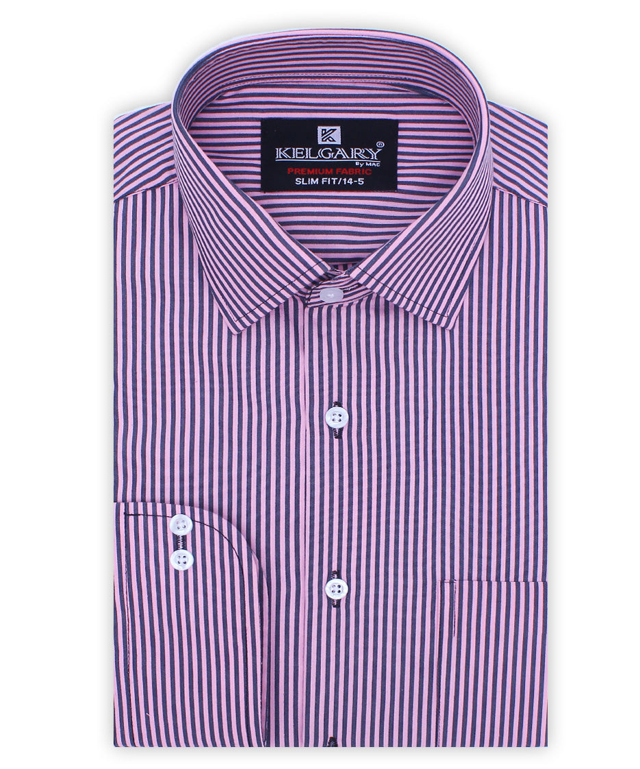 PINK WITH BLACK LINING FORMAL SHIRT