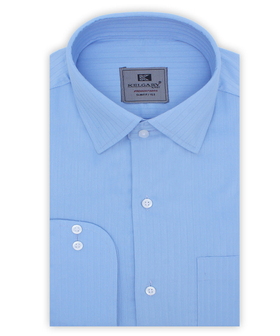 BLUE SELF STRIPES FORMAL SHIRT – Kelgary