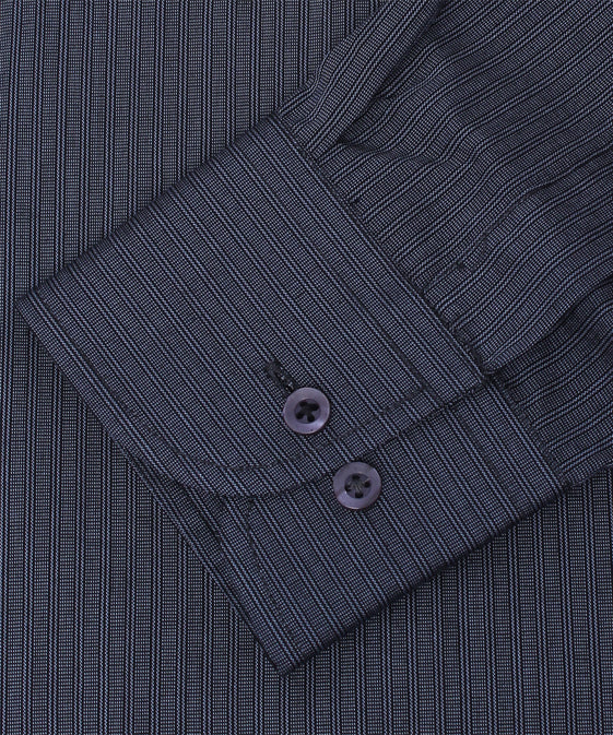 CHARCOAL SELF STRIPES FORMAL SHIRT