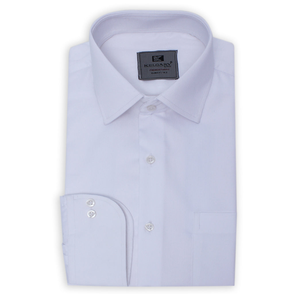 WHITE SELF LINING FORMAL SHIRT