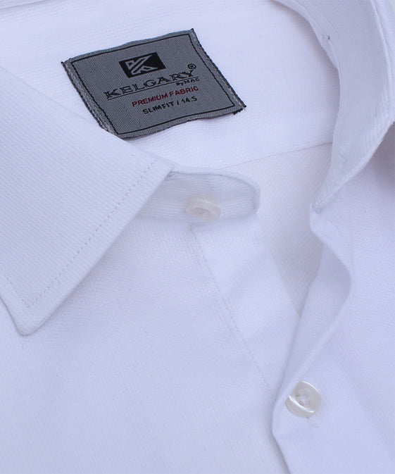 WHITE SELF LINING FORMAL SHIRT