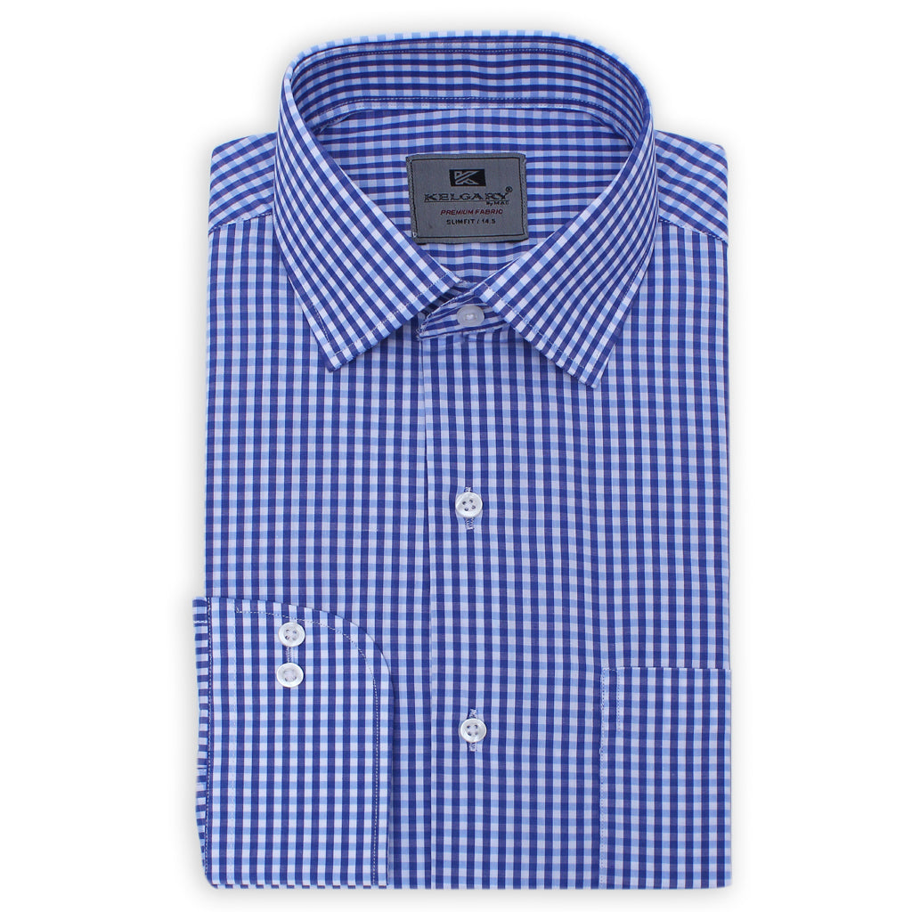 BLUE ROYAL CHECK FORMAL SHIRT