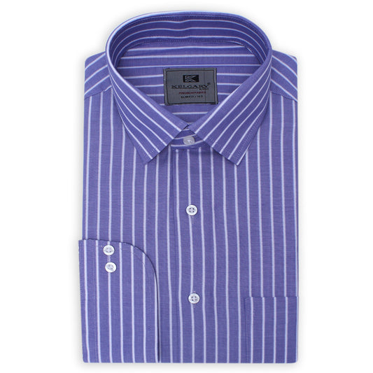 PURPLE WITH WHITE LINING FORMAL SHIRT