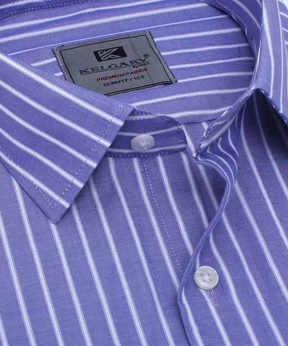 PURPLE WITH WHITE LINING FORMAL SHIRT