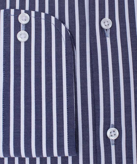 BLUE AND WHITE STRIPES FORMAL SHIRT