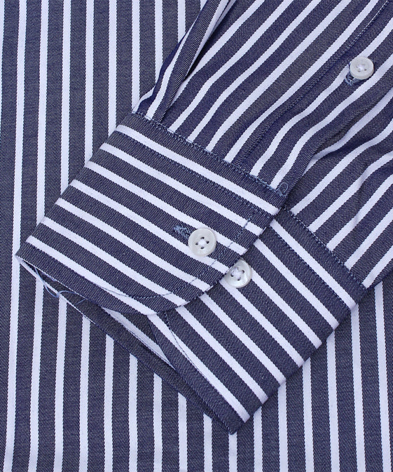 BLUE AND WHITE STRIPES FORMAL SHIRT