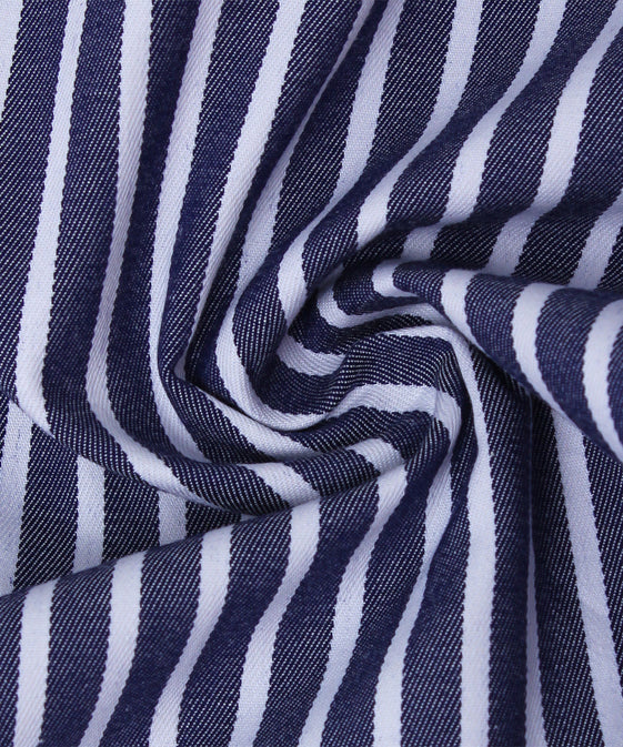 BLUE AND WHITE STRIPES FORMAL SHIRT