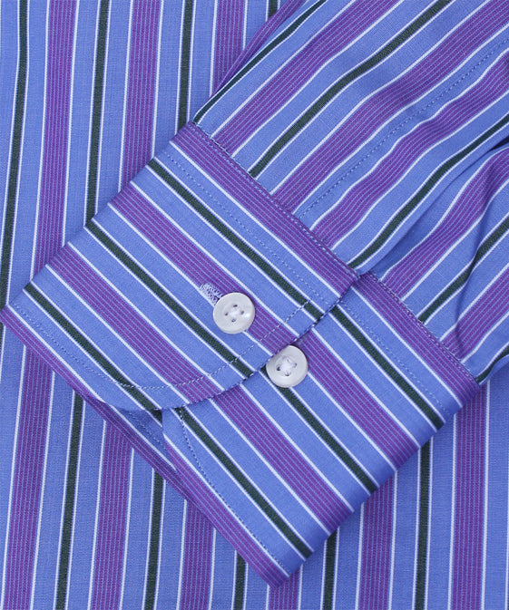 BLUE WITH PURPLE KING STRIPES FORMAL SHIRT