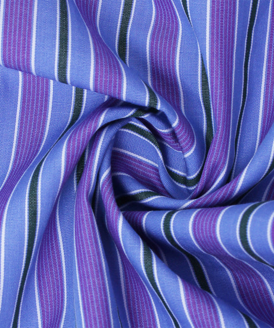 BLUE WITH PURPLE KING STRIPES FORMAL SHIRT