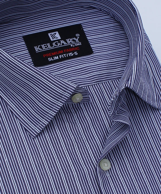 BLUE WITH 3D STRIPES FORMAL SHIRT