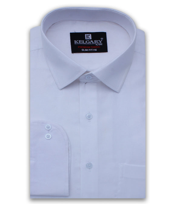 WHITE SELF TEXTURE FORMAL SHIRT