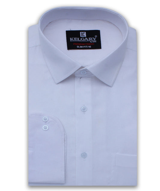 WHITE SELF TEXTURE FORMAL SHIRT