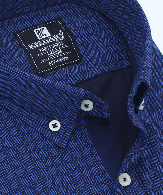 BLUE BOX CHECK CASUAL SHIRT