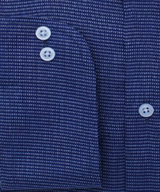 DARK BLUE SELF DOTTED FORMAL SHIRT