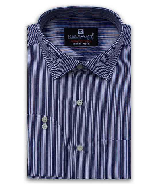 BLUE WITH 3D STRIPES FORMAL SHIRT