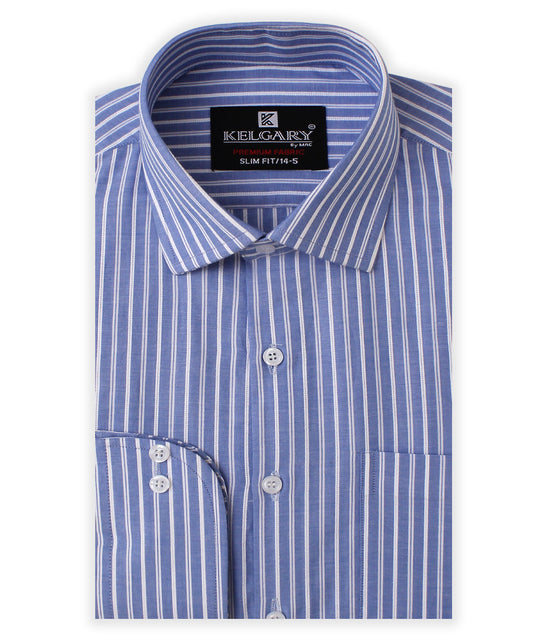 SKY WHITE  STRIPES FORMAL SHIRT