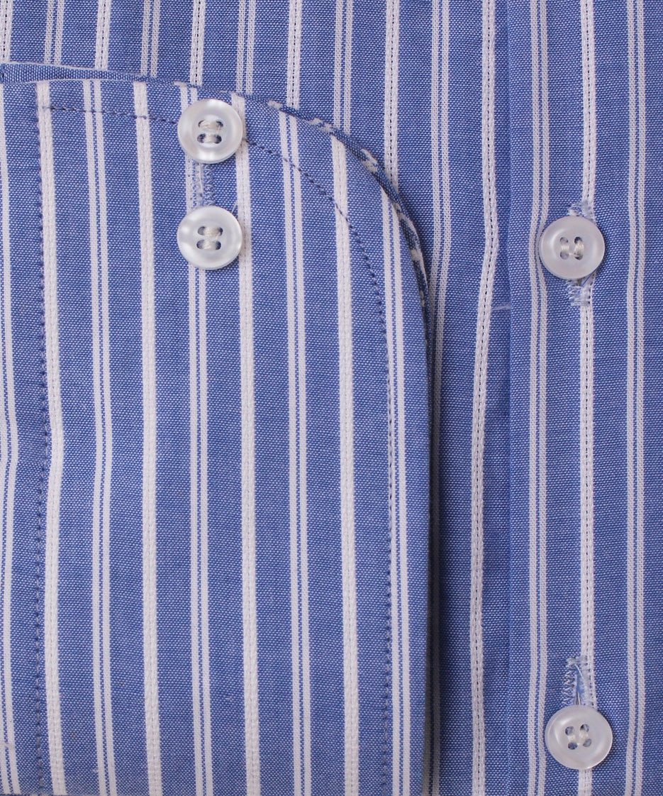 SKY WHITE  STRIPES FORMAL SHIRT