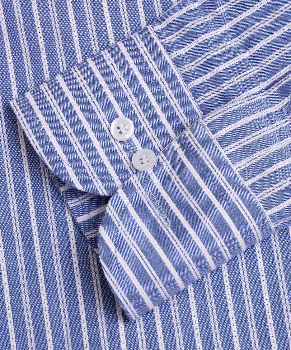 SKY WHITE  STRIPES FORMAL SHIRT