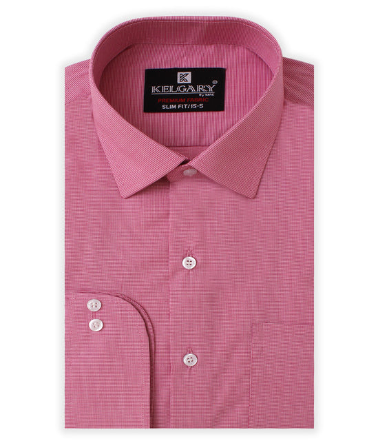 DARK PINK DOTTED FORMAL SHIRT