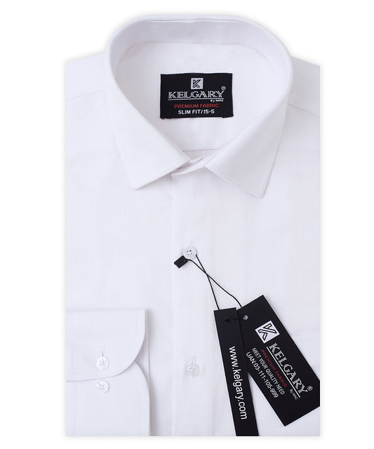 WHITE PLAIN SHINE LOOK FORMAL SHIRT