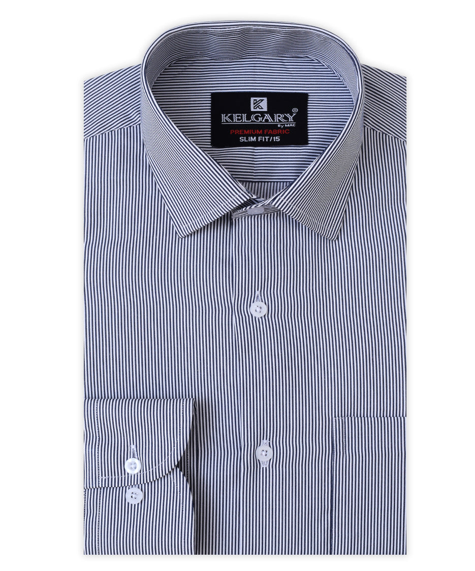 BLACK WHITE LINES FORMAL SHIRT