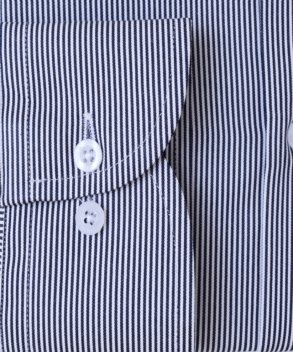 BLACK WHITE LINES FORMAL SHIRT