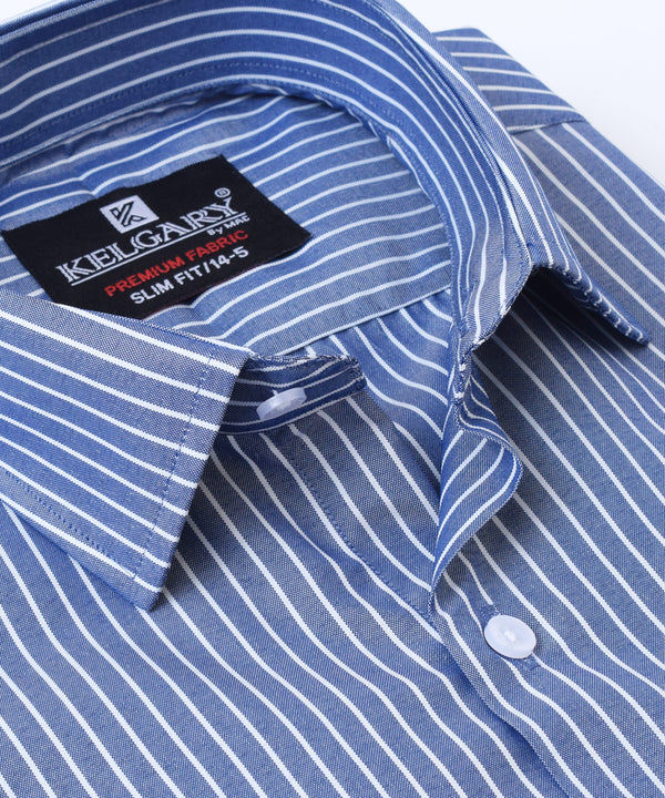 PREMIUM SERIES DARK BLUE WITHE STRIPS FORMAL SHIRT