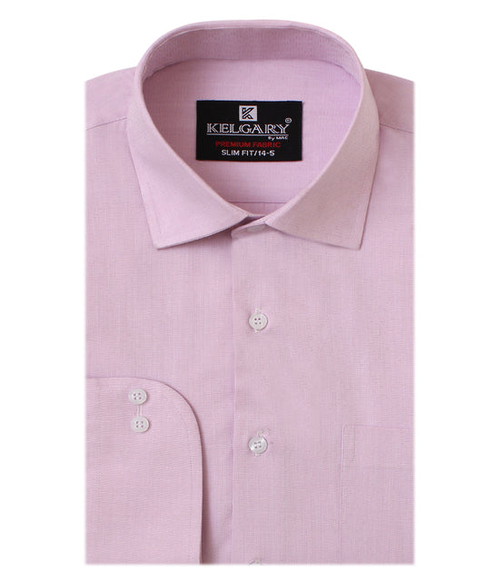 PINK FLARE SELF TEXTURED FORMAL SHIRT