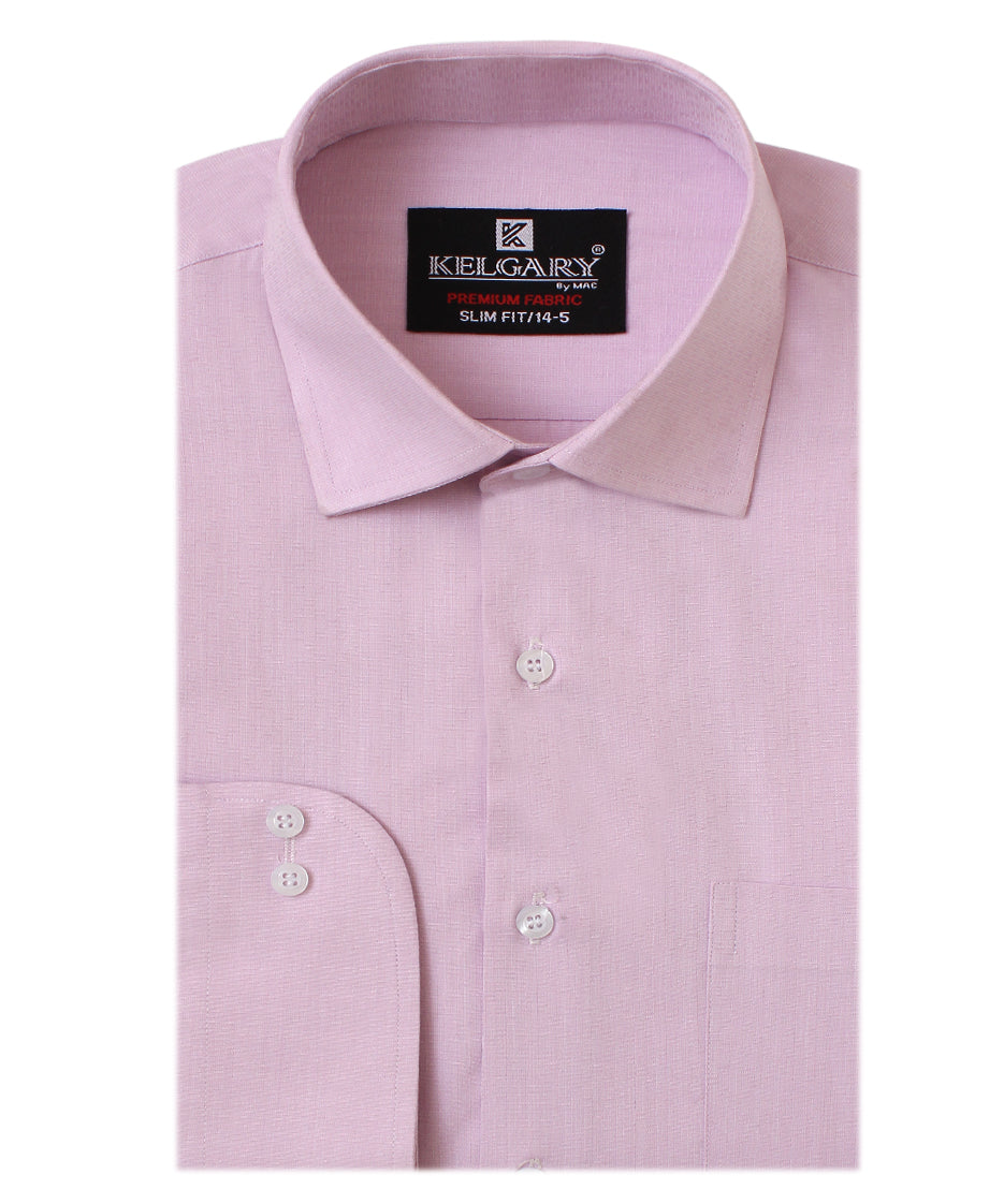 PINK FLARE SELF TEXTURED FORMAL SHIRT