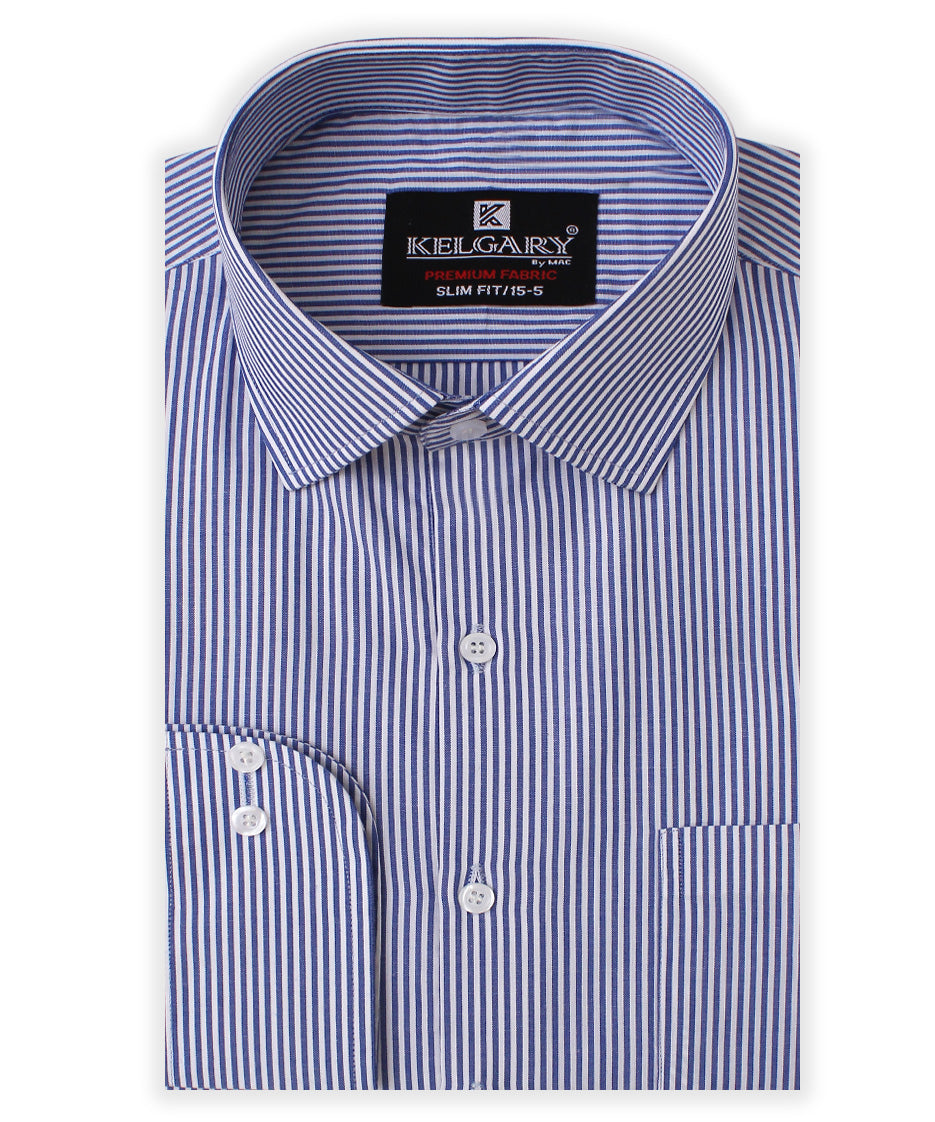 BLUE WITH WHITE LINING FORMAL SHIRT