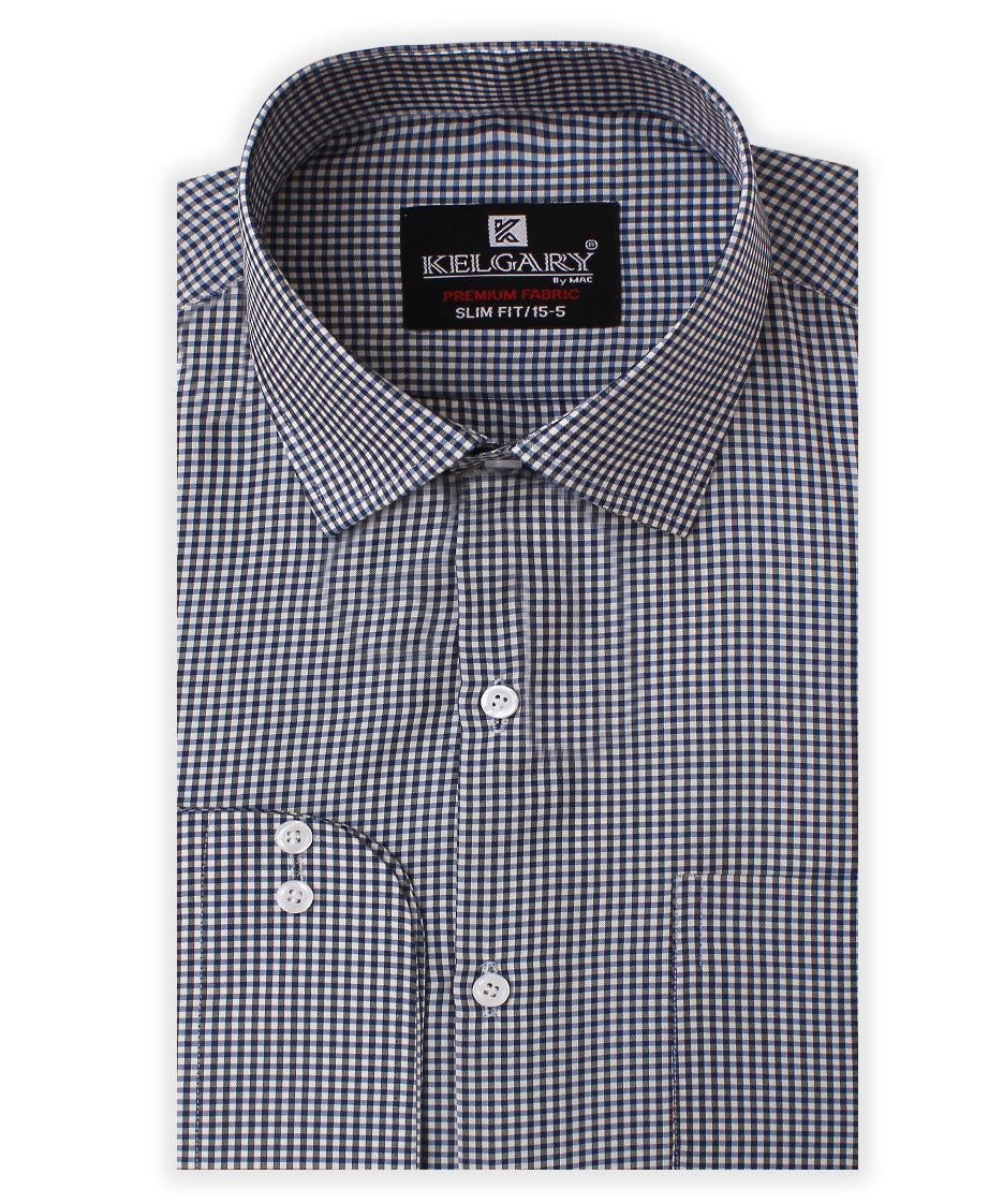 BLACK AND BLUE CHECK FORMAL SHIRT