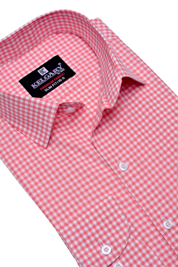 PINK CHECK FORMAL SHIRT