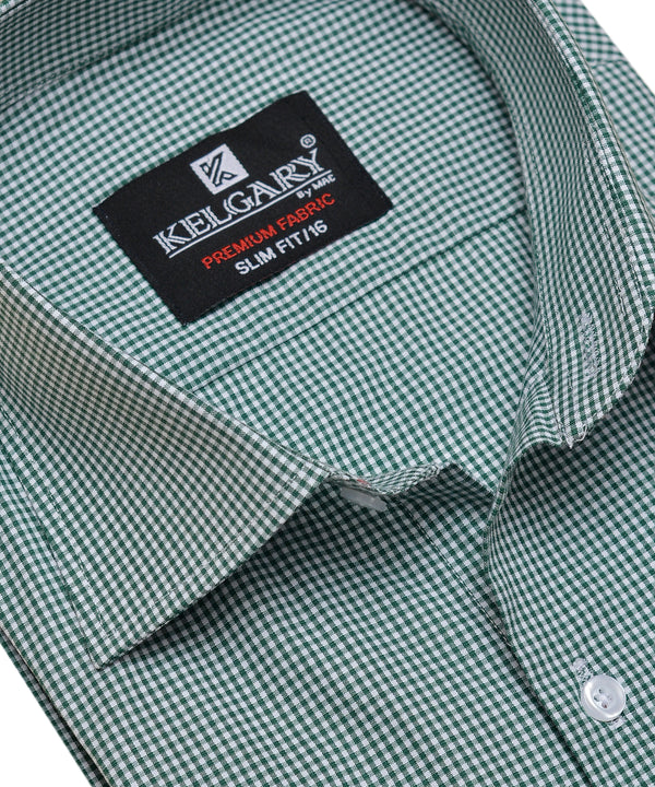 Green box check formal shirt
