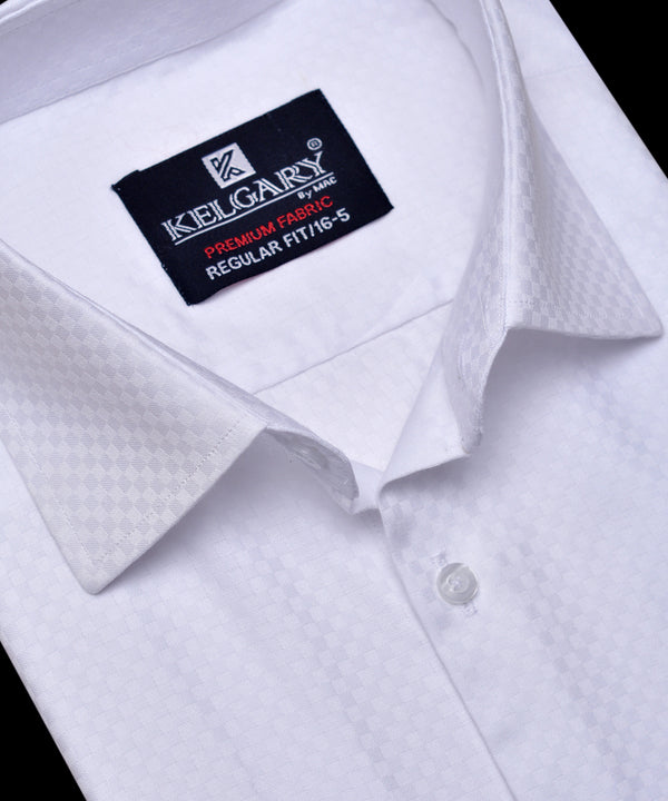 WHITE TEXTURE FORMAL  SHIRT  ( New Collection )